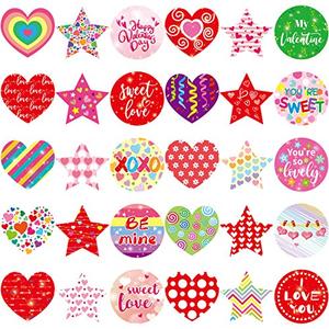 Fancy Land 600 Valentines Heart Sticker for Kids Cards Envelopes Craft Scrapbooking Valentine Day Party Supplies