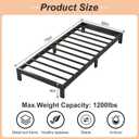 4 Inch Twin Bed Frame Heavy Duty Low Profile Metal Platform No Box Spring Needed with Steel Slat Support,Easy Assembly,Noise-Free (4 inch,Twin)