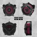 Air Cleaner Filter Aluminum Fit for Harley Touring Road King Street Glide Softail Sportster Dyna (Black Housing Red Element, B For Touring 00-07,Softail 00-15,Dyna 00-17)