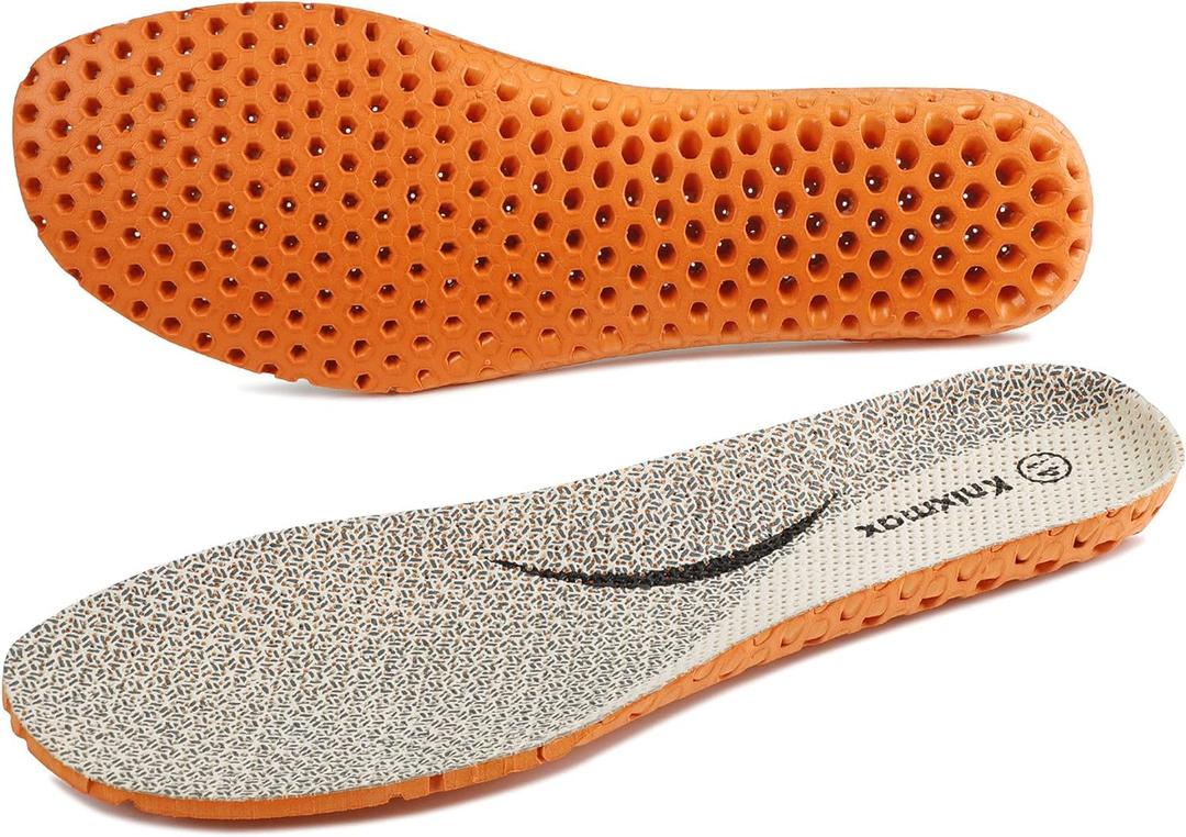 Knixmax Men's Sport Shoe Insoles Orthotic Inserts with Arch Support Breathable Cushioning Shoe Pads Relieve Foot Pain Plantar Fasciitis Comfort Insoles Beige , EU 46