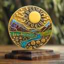 Affirmation Sobriety Coin Gift Set | Sunlight AA Chip Medallion with Token Capsule, Stand & Card | Sobriety Gifts for Anniversary Month & Year for Men & Women in Recovery (Gold & Black)