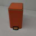 Bathroom Accessories 8 Piece Orange and Gold Bathroom Set, Bath Accessories with Stainless Steel Trash Can,Toilet Brush,Toothbrush Set,Soap Dispenser