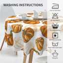 AEIOAE Fall Tablecloth 70 Inch Round Burnt Orange Pumpkin Table Cloth,Autumn Harvest Thanksgiving Stain Resistance Polyester Farmhouse Indoor Outdoor Table Covers for Kitchen Dining Party Picnic