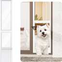 Doggy Door for Sliding Glass Door, Adjustable Height 75 4/5" to 80 3/10" Sliding Door Dog Door Insert, Suitable for Small Doggies Up to 25 lbs, Medium, White