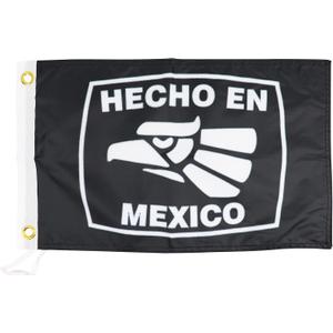 Hecho en Mexico Black Flag 12x18 Inches - Perfect for UTV ATV SxS Boats - Attach to Whip Lights or Flag Poles - Double Sided - Ulti Offroad