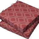 AAAAAcessories Outdoor Seat Cushions for Chairs, Waterproof, Fade-Resistant, 19" x 19" x 3", Patio Furniture Replacement Cushions, Set of 2, Clay Red Vine Trellis