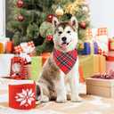 Malier 2 Pack Dog Bandana Christmas Classic Plaid Pets Scarf Triangle Bibs Kerchief Set Pet Costume Accessories Decoration for Small Medium Large Dogs Cats Pets (Green + Red, Small)