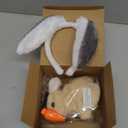 LAITYUM Realistic Bunny for Kids - Interactive Hopping Bunny Toy Set with Headband, Electric Lifelike Robot Rabbit that Move, Walking Barking and Wagging Tail Bunby Stuffed Animal with Sounds,Brown