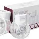 Momcozy Hands-Free Breast Pump S12 Pro, Wearable & Portable Pump with Soft DoubleFit Flange, 3 Modes | 9 Levels Double Electric Pump, Smart Display, 24mm, 2 Pack, Cozy White