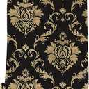 Upgrade Thickening Contact Paper Black Gold Damask Wall Paper Self Adhesive Peel and Stick Wallpaper for Kitchen Countertop Cabinet Furniture Bedroom Decor 17.7 Inch x 32.8 FT