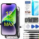 for iPhone 12 Pro Max Screen Replacement 6.7 inch, 3D Touch LCD Display Digitizer Touch Screen Assembly with Repair Tools, Compatible with iPhone 12 Pro Max 6.7 inch