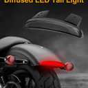 Motorcycle Chopped Rear Fender Edge LED Diffused Brake Tail Light Turn Signals Taillight Compatible with Harley Sportster Iron 883 XL1200C XL1200L XL1200N XL1200R XL1200V XL1200X