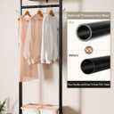 YMYNY Coat Rack Wall Mounted, 70.87H Clothes Garment Rack, Freestanding Tall Closet Organizer,Industrial Clothes Stand for Entryway Hallway Bedroom Rustic Brown UHGR003H