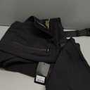 FREE SOLDIER Men's Outdoor Softshell Fleece Lined Cargo Pants Snow Ski Hiking Pants with Belt (34W x 30L, Black)