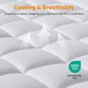MATBEBY Twin Size Mattress Pad - Cooling Breathable Mattress Topper, Quilted Fitted Mattress Protector, Pillow Top Mattress Cover with 8-21" Deep Pocket, Soft, Machine Washable, White, 39x75 Inches