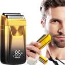 Electric Foil Shaver for Men,Wet Dry Mens Barber Shaver & Trimmer 2 in 1,Professional USB Cordless Rechargeable Razor for Men,LCD Display,Twin Titanium Blades System,Best Gift to Father