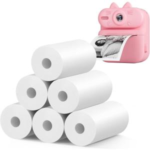 Printer Paper for Kids Instant Camera: 6 Rolls for Kids Camera Instant Print, HD Printing Thermal Print Paper