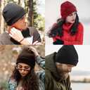 Beanie Hats for Women Men Knit Winter Beanies Warm Winter Hats Acrylic Knit Cuffed Beanie Cap Unisex Purple (Purple)