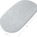 Bassinet Sheets 2 Pack (16 x 32) - Fit for Delta Children Deluxe Sweet, Dream On Me Karley (Plus) /Willow/Poppy, Baby Delight Beside Me Doze, Simmons Kids City Bassinet, Ultra Soft, White & Grey Ball