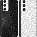 2 Pack Cute Cheetah Print for Samsung Galaxy A54 5G 6.4" Phone Case,Luxury Leopard Pattern Design Cases Soft Silicone TPU Shockproof Protective Cover for Women Girls-Black & White