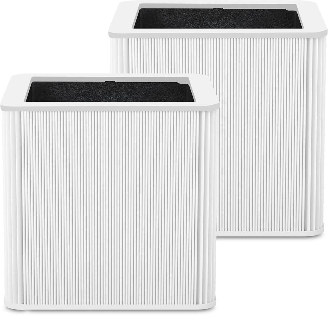 211+ Replacement Filter Compatible with 211+ Air Purifier, 2-Stage Filtration System of H13 True HEPA Filter and Activated Carbon Filter, White, 2 Pack