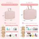 HOTOR Travel Toiletry Bag - Hanging Toiletry Bag for Women & Men, Makeup Bag/Big Comparment, Waterproof for Travel Accessories, Travel Essentials, Large, Pale Pink