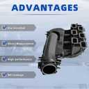 MITZONE Intake Manifold Compatible with 2012-17 Jeep Wrangler 3.6L/2018 Jeep Wrangler JK 3.6L/2013-18 Ram 1500 3.6L/ Engines Direct Replacement for OEM Parts 68141333AA/68141333AC