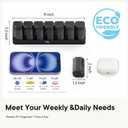 Mossime Large Weekly Pill Organizer 1 Time a Day, BPA-Free Pill Dispenser, 7 Day Removable Pill Box with Silicone Lids, Spill Proof Travel Case for Vitamins, Supplements & Medication (Black)