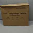 Indestructible Heated Cat House for Outside Cats Winter, 100% Weatherproof, Safe Escape Door, Insulated Outdoor Cat Shelter with Heater for Feral Barn Cat Kitty (Forest Green, 12.6"x16.5"x12.6")