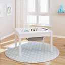 Large 2 in 1 Kid Activity Table with Storage, Play Table for Kids, Boys,Girls,White, 32.2"W x 22.2"L x 20"H, Ages 3+