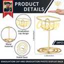 Colarr 24 Pcs 2026 Graduation Photo Holders for Table Centerpieces Gold Grad Cap Picture Display Table Number Holders Card Stands for Class of 2026 Graduation Party Decorations Supplies