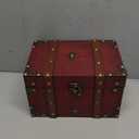 ELLDOO Vintage Treasure Chest, Pirate Keepsakes Box for Gifts, Wooden Storage Box Decorative for Jewelry Pearl Trinkets Tarot Cards, Medium