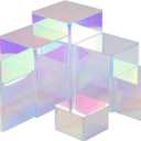 Thyle Jewelry Acrylic Risers Square Cube Display Nesting Risers Figure Stand with Hollow Bottoms Display Stand Shelf for Cosmetics Food Collectibles Perfume, 6 Sizes(Colorful,12 Pcs)