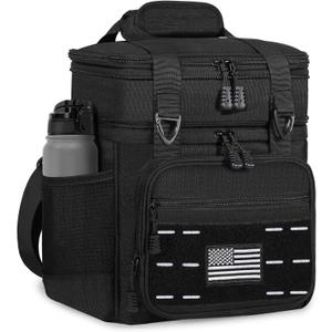 Lunch-Box-Cooler-Bag - Insulated Tactical Lunchbox for Men Women - Large Lunch Pail for Adults Work Outdoor Shifts Trips with American Flag