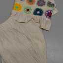 Baby Girl Outfits Crocheted Ruffled Camisole And Elastic Pants Set 
Beige, 18-24 Months