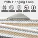 Cotton Towels Set of 6, 6PC Striped Towels - 100% Cotton & Quick Dry - 2 Soft Bath 28"x52", 2 Absorbent Hand 16"x27", 2 Lightweight Washcloth 13"x13", Tan Body Towel with Hanging loop, Gray + Beige