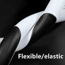 Carodi Leather Car Steering Wheel Cover, Elegant, Fashionable, Comfortable, Non-Slip, Breathable, Universal 15 inch, Black and White
