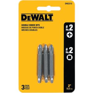 DEWALT DW2215 #2 Phillips and #2 Square Recess Double Ended Screwdriver Bit 3 Count ( 1Pack) (One Size)