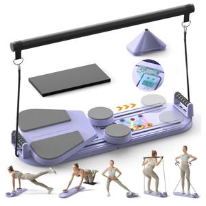 Pilates Board,Pilates Reformer Sets, Multifunctional Abdominal Pilates Board for Home Workout Equipment, Portable Foldable Ab Board Trainer Pilates Exercise Machine,Pilates Board for Women