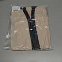 SOFIA'S CHOICE Women's Business Casual Long Sleeve Dressy Blouse Work Tops Corporate Outfits Shirts Khaki and Black Medium (M)