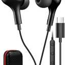 USB C Headphone for Samsung S25 FE S24 A16 A17 Wired Earbuds Magnetic in-Ear Type C Earphone with Microphone Volume Control Bass Stereo Noise Canceling for iPhone 17 Pro Max Air 16 16e 15 Pixel 10 9a