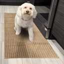 Kitchen Rugs Sets of 2 PCS  Kitchen Mats for Floor 24x35/24x60 Inch Non Slip Washable Rug Set, Non Slip Floor Mats Made of 100% Polyester Soft and Anti-Slip Standing Kitchen Runner Rug, Beige