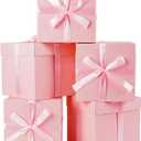 Jaywayang 8.7" Medium Square Gift Boxes with Lids, Ribbons and Tissue Papers, Birthday Gift Boxes - 5 Pcs (Pink), Wedding, Anniversaries, Mother's Day, Party Favor Boxes