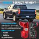 Halogen Tail Lights Assembly Compatible with 2019 2020 2021 2022 2023 2024 Chevy Silverado 1500 2500HD 3500HD, Rear Left Driver Side Taillights with Bulb & Harness NON-LED Model