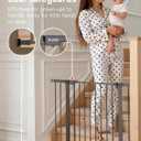 29.5-40.5" Baby Gate for Stairs, Dog Gate for Doorways, Walk Thru Auto Close Metal Baby Safety Gate for The House, Stairs and Doorways, Child Gate Pressure Mounted, Pet Gate for Dog Indoor - Brown