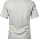 ZEROYAA Men's Linen Shirts Short Sleeve Summer Casual Button Down Beach Shirt with Pocket (L)
