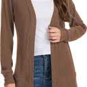 Bosmeer Women's Open Front Long Sleeve Cardigan Sweaters Business Casual Lightweight Outerwear Coats Fall Fashion Clothes (Brown, XXL)