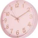 HZDHCLH Pink Wall Clocks Battery Operated,12 inch Silent Non Ticking Modern Wall Clock for Living Room Bedroom Kitchen Office Classroom Decor