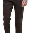 Ceehuteey Men's Retro Dress Suit Pants Thick Wool Flat Front Herringbone Tweed Trousers, Size 36Wx30L