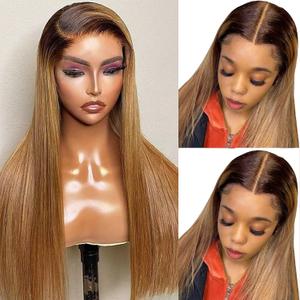 Munx 13x6 Ombre Lace Front Wig Human Hair, 180% Density HD Lace Front Human Hair Wigs 4/27 Honey Blonde Colored Wigs Pre Plucked Deep Part Glueless Wigs Human Hair 16in